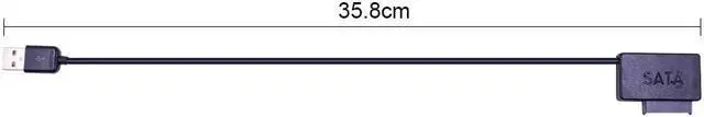 Alt view image 2 of 5 - USB 2.0 to 7+6 13Pin Slimline SATA II Cable with LED Indicator for Notebook's ODD DVD-ROM for HDD Caddy Drive Adapter