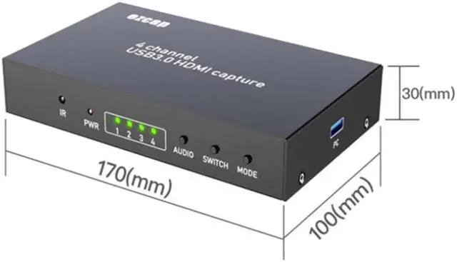 Alt view image 2 of 5 - 1080P 60FPS 4 Channels Display Multiviewer Switch USB 3.0  Video Capture Card Recording Live Box EU Plug