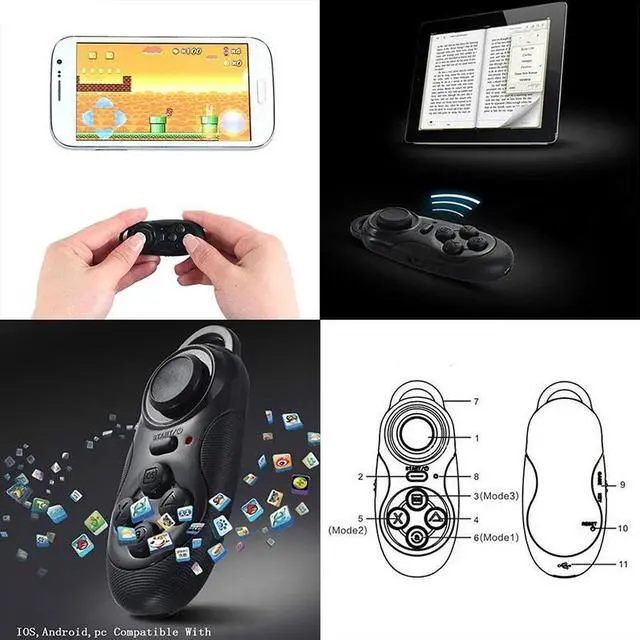 Alt view image 3 of 5 - Wireless Game Handle Bluetooth GamePad Remote Controller Pad For IOS Android Smart Phone Tablet Joystick Boy Children Gift