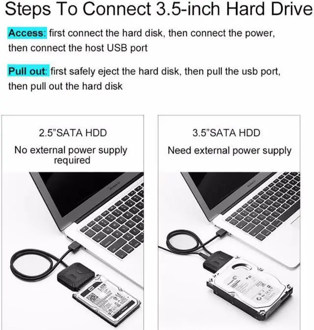 Alt view image 3 of 5 - 3.0 To Sata 3.5 2.5 Hard Drive Adapter Cable For    HDD SSD Computer Cables & Connectors