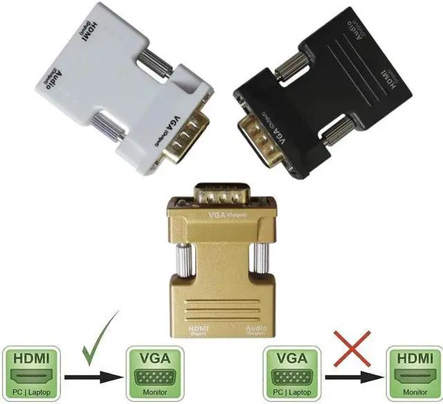 Alt view image 3 of 5 - 1080P MI to VGA Converter with Audio Adapter Support 1080P Signal Output for Multimedia PC Laptop TV Monitor Projector