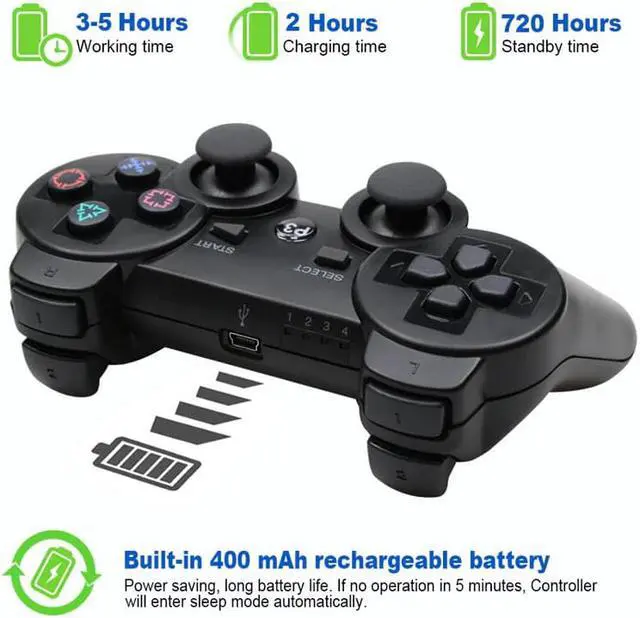 Alt view image 5 of 5 - Bluetooth Remote Game Joypad Controller For PS3 Controle Gaming Console Joystick For PS3 Console Gamepads For PC