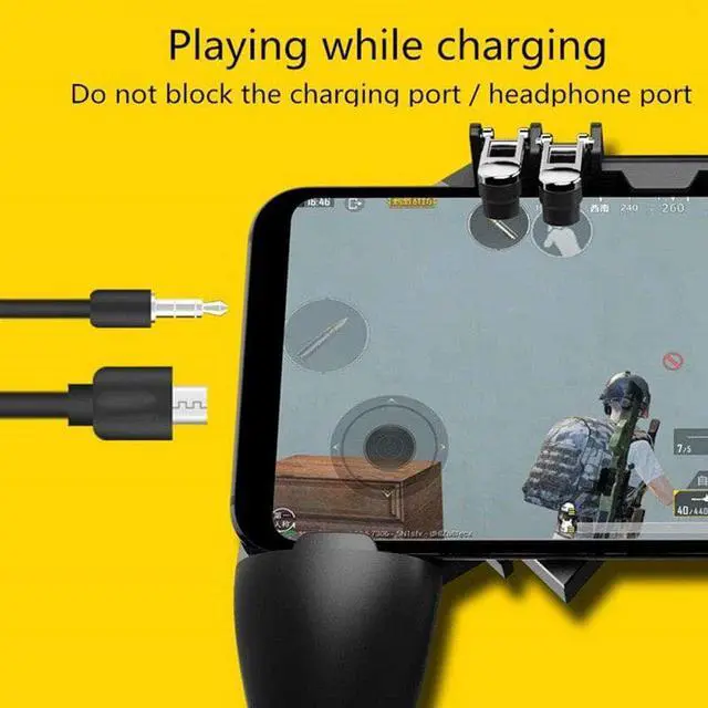 Alt view image 3 of 5 - R11 PUBG Mobile Controller Turnover Button Gamepad for IOS Android Six 6 Finger Operating Peripherals Pubg Trigger
