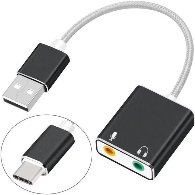 Main image of USB Sound Card Type C / USB to 3.5mm Jack USB Audio Adapter Earphone Micphone for Macbook Computer Laptop PC