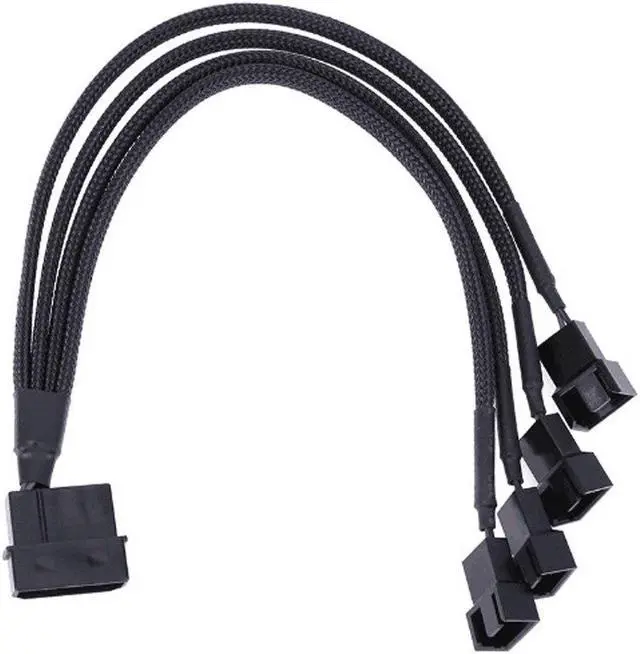 Main image of Molex 4 Pin To 4 x 3/4-pin 5v12v Usb Sleeved Dual Fan Power Adapter Cable 30cm 4 PIN Power Cables Connectors Fan Splitter 2021