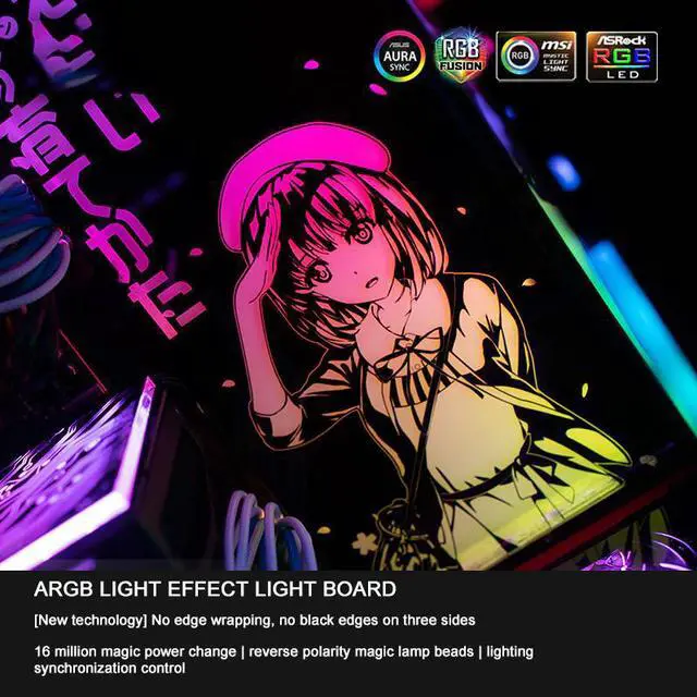 Alt view image 2 of 5 - Power Bin Baffle DIY Custom CPU Backplane RGB Computer Side Panel Games Computer Water Cooling