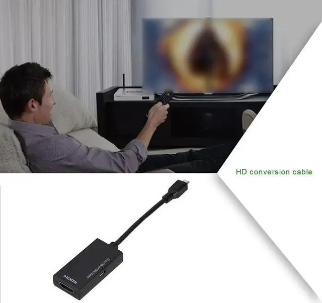 Alt view image 2 of 5 - Usb to Hdmi Transfer Cable Mirco Usb to Hdmi High-definition Conversion Line Mobile Phone Watching Tv Cable USB Adapter