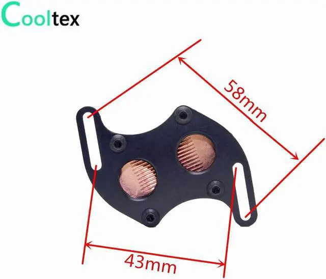 Alt view image 2 of 5 - 2018 new North and South bridge Water cooling watercooled Block cooler diagonal hole spacing 43mm-58mm with mounting screws