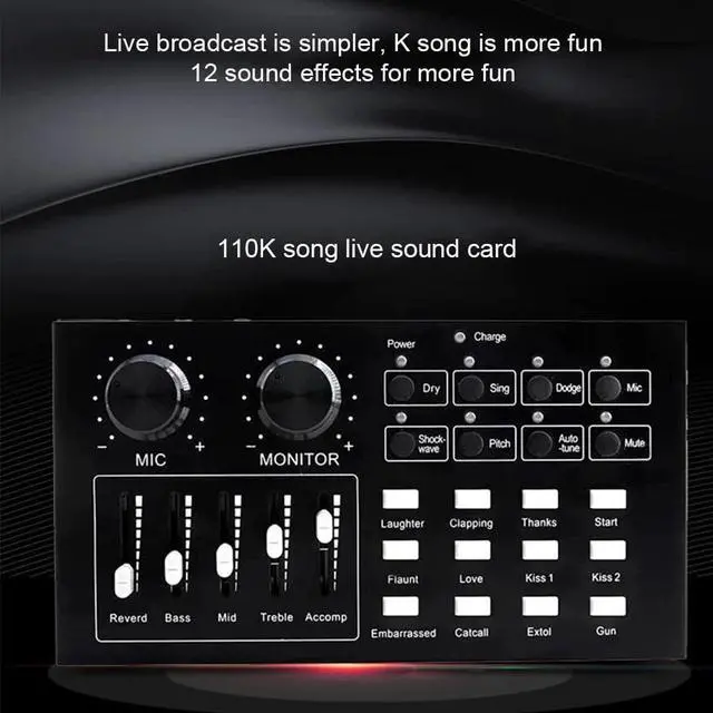 Alt view image 4 of 5 - Audio Card Stereo Sound Professional External Equipment Headphone Volume Control Live Streaming Microphone Speaker