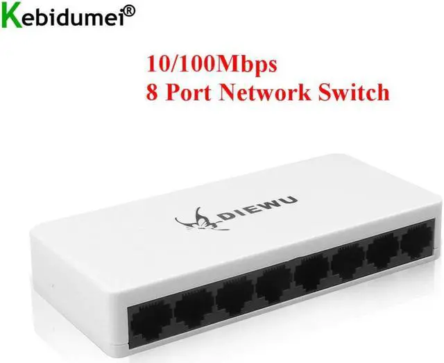 Alt view image 5 of 5 - 10/100/1000Mbps 8 Port Gigabit Network Switch Gigabit Ethernet Network Switcher RJ45 Lan Hub High Performance Ethernet EU Plug