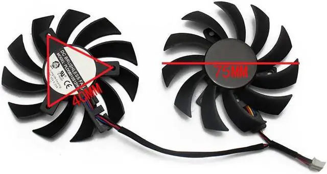Alt view image 4 of 5 - 75MM PLD08010S12HH 000 0.35A GTX1060 Cooler Fan For ZOTAC GeForce GTX 1060 3GB AMP! Edition Video Card Cooling Fan