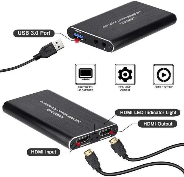 Alt view image 2 of 5 - 3.0 1080P HD Video Capture  Game Capture Card Suitable for Game Live Broadcasts Video Recording