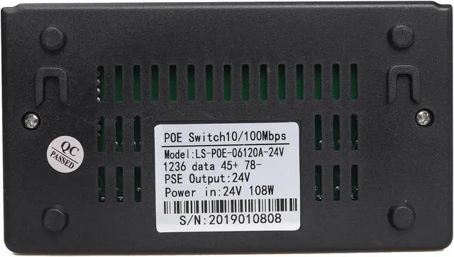 Alt view image 5 of 5 - 24V 8 Port POE Switch Ethernet 100Mbps Network IP Cameras Wireless AP 6 + 2  Network Switches 108W PoE HUB