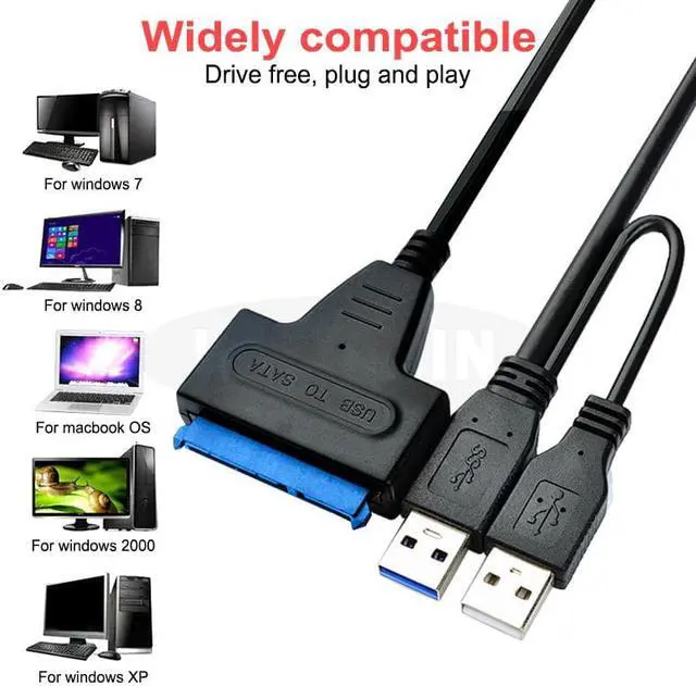 Alt view image 3 of 5 - To Sata Adapter Sata  3.0 Adapter Suport 2.5 or 3.5 Inch External SSD HDD Hard Drive Dual  Sata Cable Sata Cable