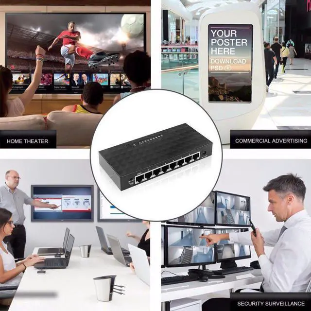 Alt view image 5 of 5 - High Performance Smart Gigabit Switch 8 Port Switch 8 Port 10/100/1000Base Gigabit Ethernet Network Switch