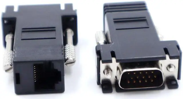 Main image of VGA extender male to LAN video CAT5 CAT6 RJ45 network  Adapt new Ethernet to 9pin connector