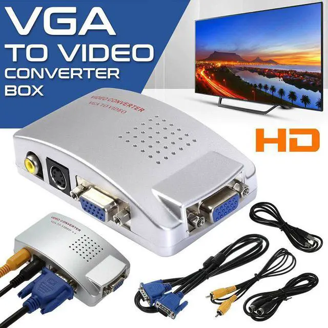 Main image of to RCA Switch Box, PC to TV AV Monitor Composite S Video Converter Adapter