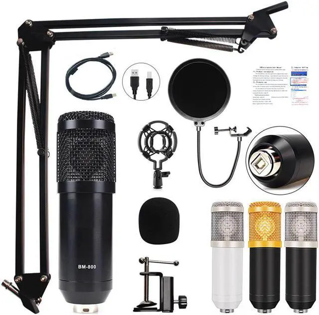 Main image of USB Condenser Microphone Kits for Karaoke Computer Microphone for Sound Studio Recording BM 800 PC Microfone Gamer