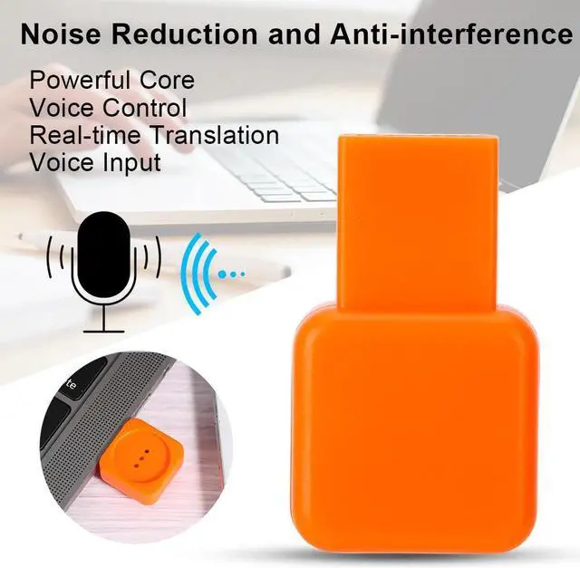 Alt view image 2 of 5 - USB Computer Microphone Wireless Microphone External Sound Card Computer Accessory Orange  Microphon