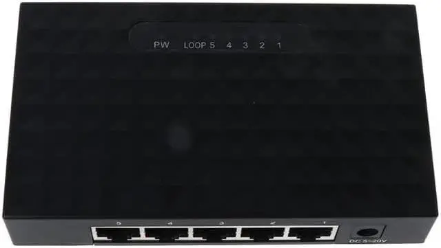 Alt view image 2 of 5 - 5 Port 10/100/1000Mbps Fast LAN Ethernet Network Switch HUB Desktop Mini Adapter EU Plug