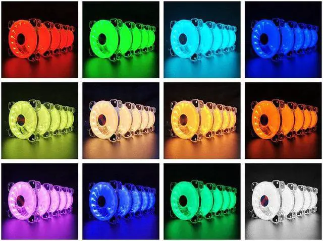 Alt view image 4 of 5 - Case Fan 120mm Cooling Fan Cooler PWM Adjustable RGB Led Mute RGB PC Computer Case Fan Radiator with Remote Control