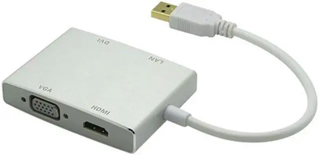 Alt view image 3 of 5 - Speed USB 3.0 USB3.0 Hub to 4K VGA DVI RJ45 10/100/1000 Gigabit Ethernet Lan 4in1 Video Adapter Converter Cable