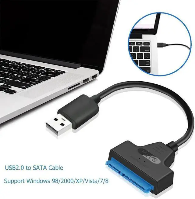 Alt view image 3 of 5 - 2.0 to SATA 22pin Adapter Converter Cable for 2.5in HDD SSD External Hard Drive Converter Dard Disk Wire Apply 2.5 inch