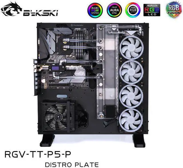 Alt view image 3 of 5 - Distro Plate  For TT Core P5 Dynamic Chassis, Waterway Board Deflector Water Cooling 12V/5V MB SYNC RGV-TT-P5-P
