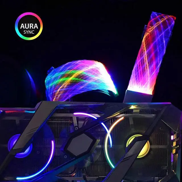Alt view image 3 of 5 - Case Accessory 24 Pin Net Type  RGB Light Cord Sync Power Extension Cable