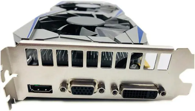 Alt view image 3 of 5 - 4GB DDR5 Graphics Card Silver blue 128Bit HDMI DVI VGA GPU Game Video Card For  PC Gaming