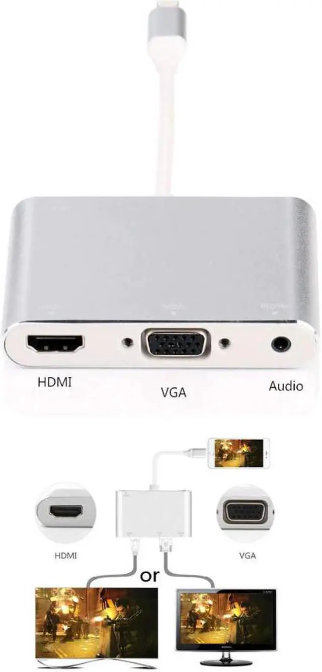 Alt view image 2 of 5 - / VGA / AV Digital Adapter For iPhone Pro 11 X Max X 8 7 7 Plus 6 For iPad for Monitor Projector