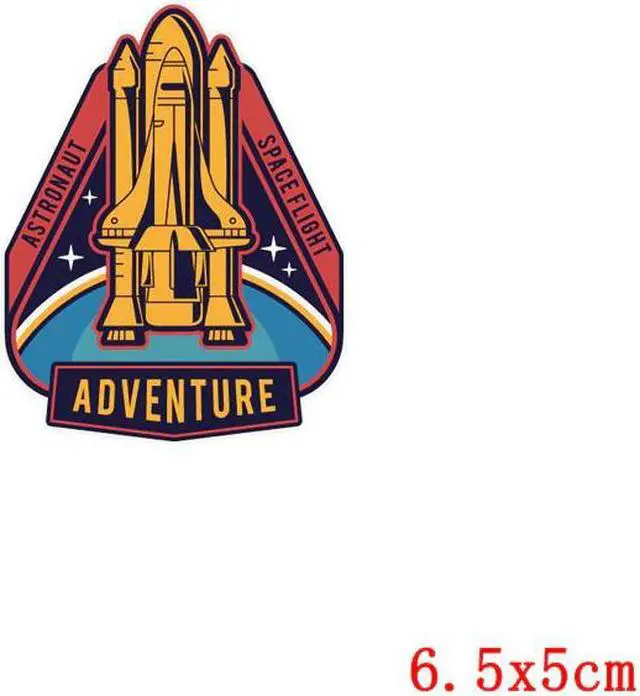 Alt view image 5 of 5 - Patch Ufo Astronaut Thermo Sticker On Clothes Patches For T-Shirt Iron On Transfer For Clothing Stripes Applique Thermal