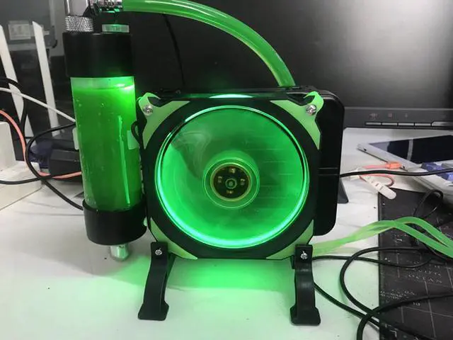 Alt view image 2 of 5 - gaming laptop water cooling system kit aluminum notebook cooler Radiator Pump Reservoir Heat Sink 240mm row for PC computer