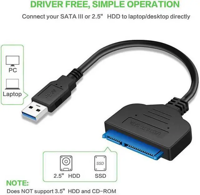 Main image of 5 Gbit/s USB 3.0 to 2.5" SATA III Hard Drive Adapter Cable UASP -SATA to USB 3.0 Converter