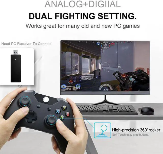 Alt view image 2 of 5 - For Xbox One Wireless Controller Xbox One S Game Joystick PC Win7/8/10 Gamepad