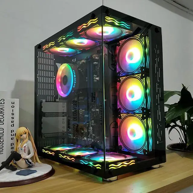 Alt view image 5 of 5 - wave RGB 120mm Cooling fan desktop 5V computer Case silent magic color changing fan Quiet IR Remote