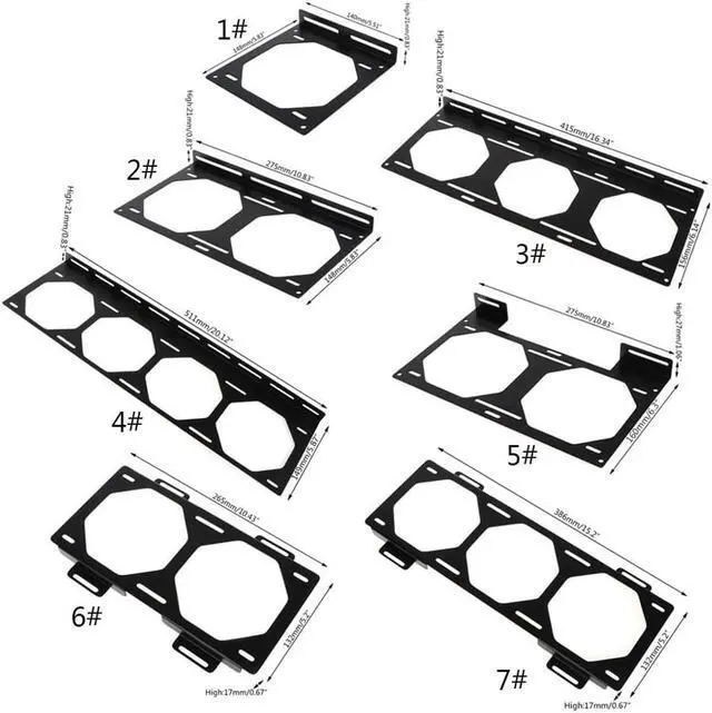 Alt view image 2 of 5 - Discharge Liquid Heat Sink Bracket Fan Radiator Holder Cooler for 12/14CM Fan External Computer Case Heatsink Gadget