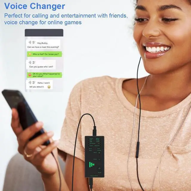 Alt view image 2 of 5 - Portable Voice Changer Voice Modulator with Adjustable Voice Functions Phone Computer Sound Card