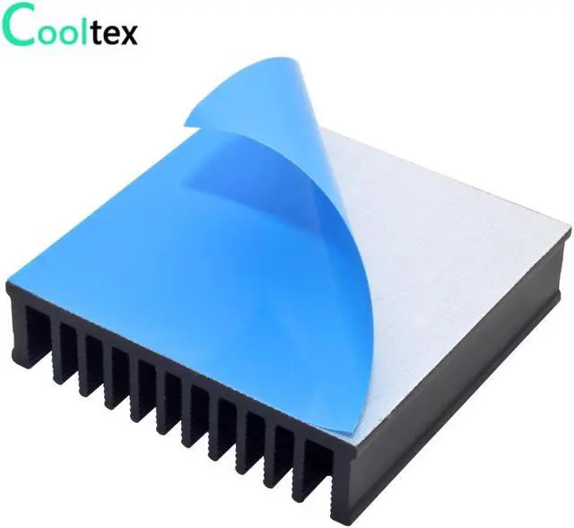 Alt view image 3 of 5 - 3pcs Aluminum Heatsink 50x50x12.8mm Heat Sink Radiator Cooling for Electronic Chip IC LED computer With Thermal Conductive Tape