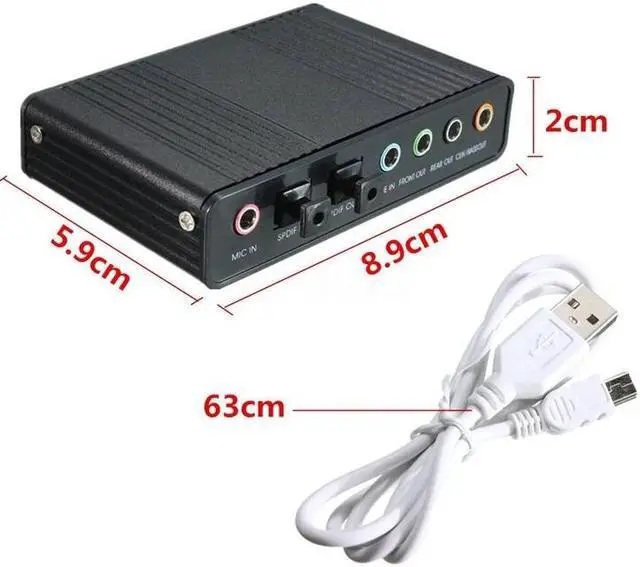Alt view image 4 of 5 - 5.1 3D o Sound Card Virtual 7.1 Channel Converter Adapter Cable &  3.1 Type C to HDMI VGA Adapter