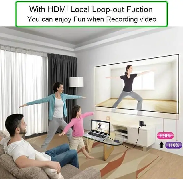 Alt view image 4 of 5 - 4K USB2.0  Video Capture Grabber Card Record Box with loop for PS4 Phone Game Camcorder Camera Recording PC Live Streaming