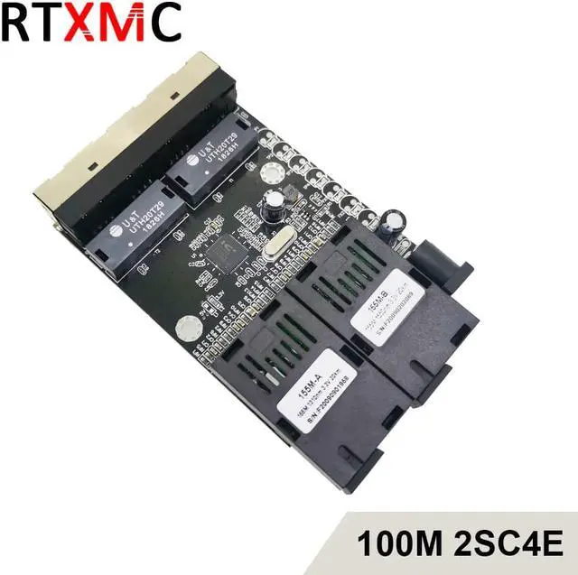 Alt view image 5 of 5 - Board 2SC4E100M Fast Erhetnet 2F4E 10/100M Ethernet Switch 2 Fiber Port SC 25KM 4 UTP RJ45 Fiber Optical Switch PCBA Board