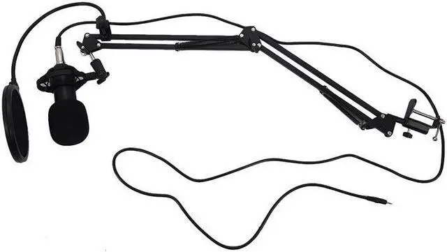 Alt view image 3 of 5 - Condenser Microphone Kit Studio Suspension Boom Scissor Arm Sound Card