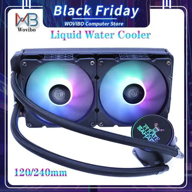 Main image of Water Cooler High Performance 200 300W TDP Liquid Cooling RGB Radiator 120mm 240mm Fan For 115x 2011 x79 X99 AM4 Ventilador