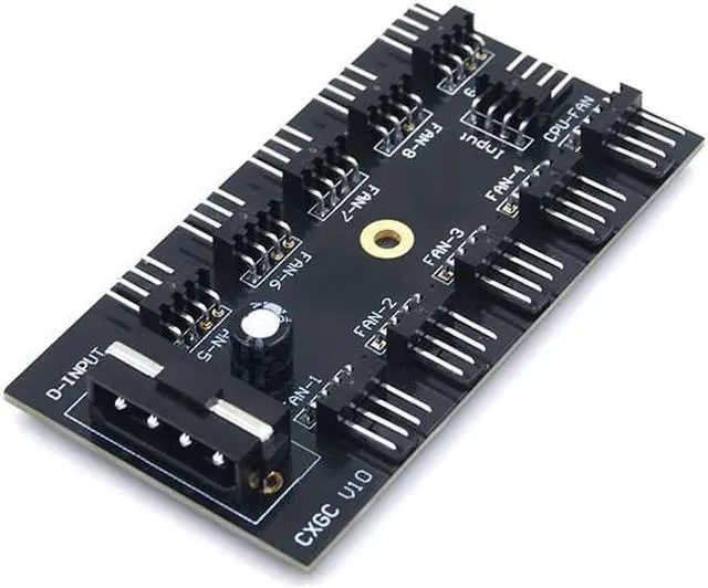 Alt view image 3 of 4 - 10 Ports PWM Fan Hub Splitter Controller,Molex IDE 4P to 10 4pins CPU Case Fan Adapter w/ 30CM Power Cable,Compatible with 3pin
