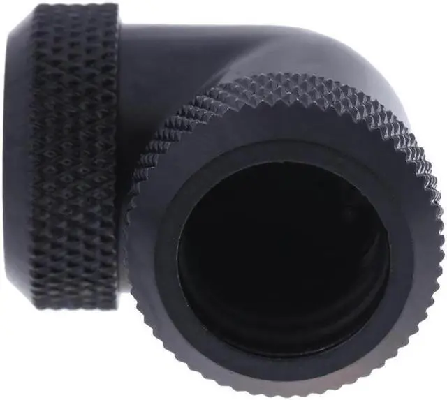 Alt view image 5 of 5 - 14mm Pipe Connector Water Cooling Hard Tube Fittings Twist 90 Degree Elbow G1/4 Inner Thread Adaptor OD