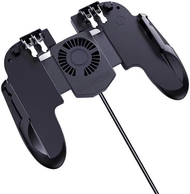 Alt view image 2 of 5 - Finger Pubg Controller Gamepad Pubg Mobile Trigger L1R1 Shooter Joystick Game Pad Phone Holder Cooler Fan with Power Bank