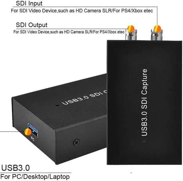 Alt view image 3 of 5 - SDI Capture 1080P 60FPS HD Grabber Dongle SDI to USB 3.0 Video Capture Card Live Streaming Game Broadcast Recorder Box PC