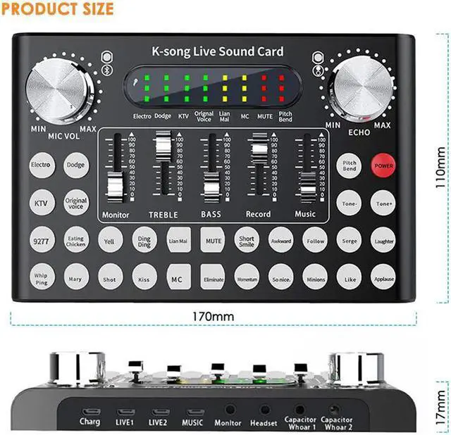 Alt view image 3 of 5 - Card Professional Bluetooth Audio USB Headset Microphone Webcast Live Card Usb External Card For Phone PC