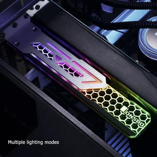 Alt view image 4 of 5 - V3 Gorgeous Graphics Card Support Frame 5V 3 Pin ARGB Video Card Holder GPU Bracket for Motherboard Water Cooling Stand